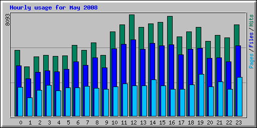 Hourly usage for May 2008