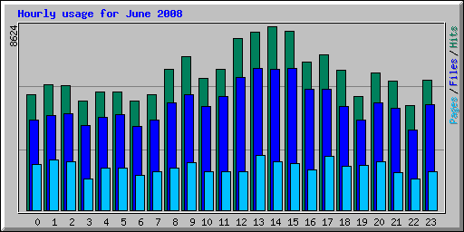 Hourly usage for June 2008